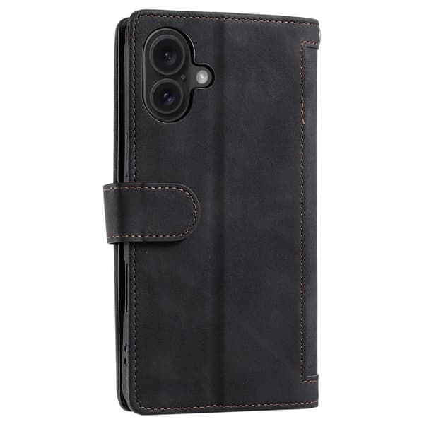 iPhone 17 Kuori Vetoketjutaskulla ja 9 Korttipaikalla Black
