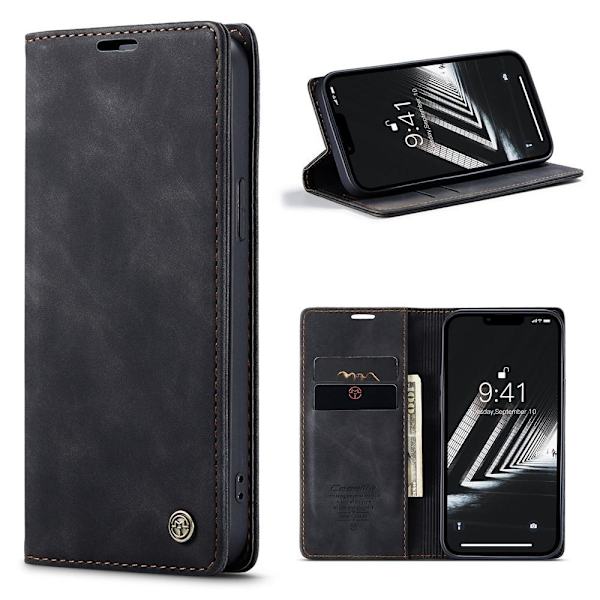 CASEME Retro tegnebog taske til iPhone 15 - sort Black