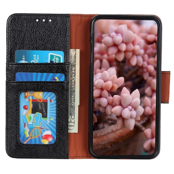 Til Sony Xperia 1 VI Tekstureret Split Pung Taske - Sort Black