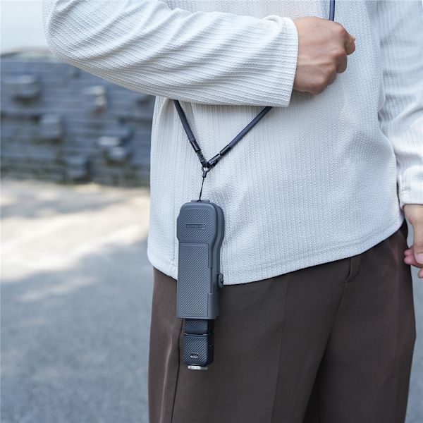 Etui til DJI Osmo Pocket 3 Magnetisk Lukning Opbevaring + Håndrem - Grå Black