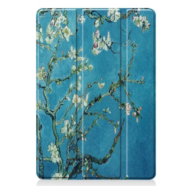 Apple iPad 10.2 (2019) Pattern PU kolminkertainen jalusta tablettikotelo - Kukka Multicolor