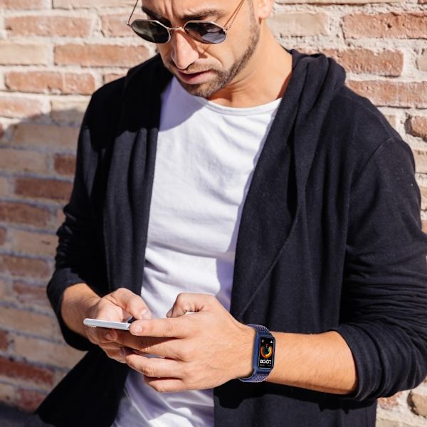 För Huawei Band 8/9 Nylon klockarmband integrerat skyddsfodral multifärg