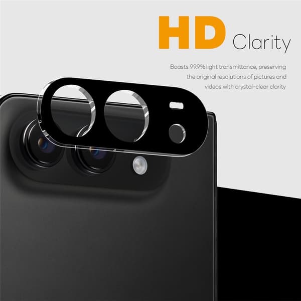 NORTHJO 2 stk. Kameralinsebeskytter til iPhone Duo Black