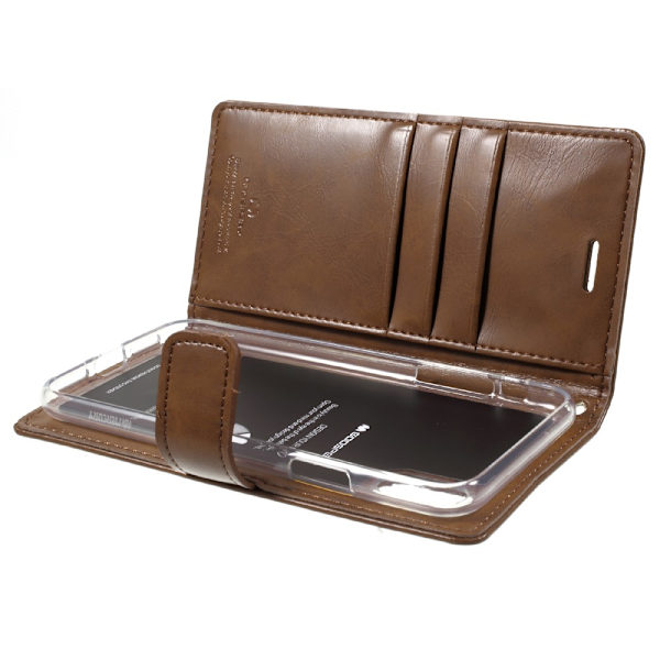 MERCURY GOOSPERY Blue Moon Wallet Cover for iPhone X - Brown Brown