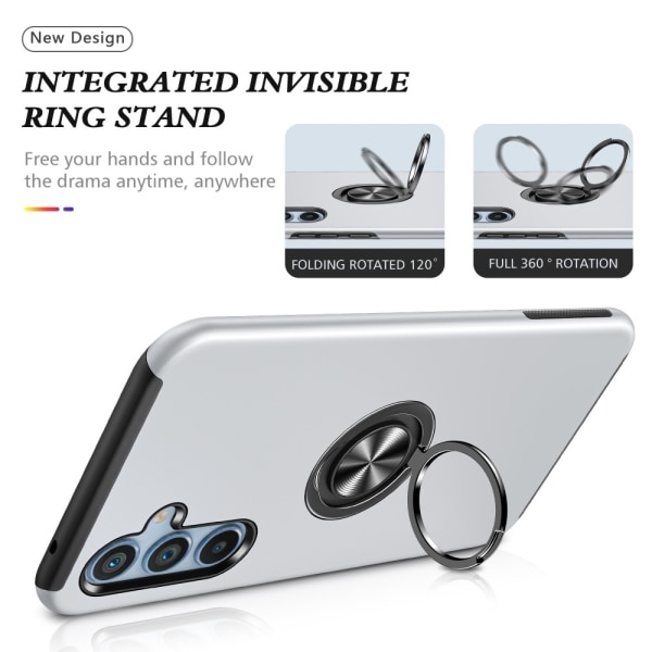 Samsung Galaxy S24 Hybrid skal med Finger Ring - Silver Silver