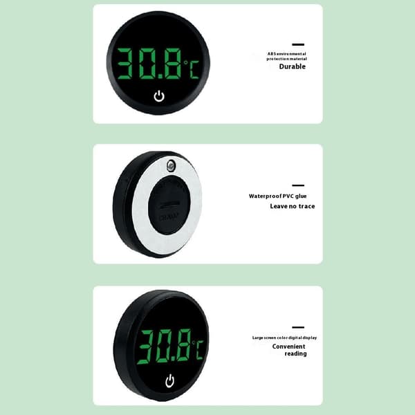 Digitalt akvarietermometer LED-display Akvarium med høj præcisionstemperaturmåler Black