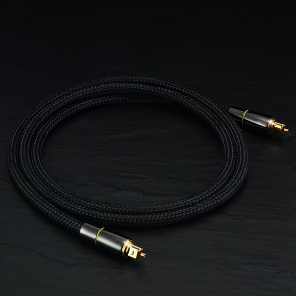 2m SPDIF 5.1 Audio Channel optinen kaapeli Audio Line Digital kullattu Black