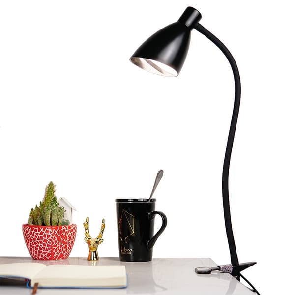 LED-bordlampe med klemme – USB-drevet, 3 farvetemperaturer Black