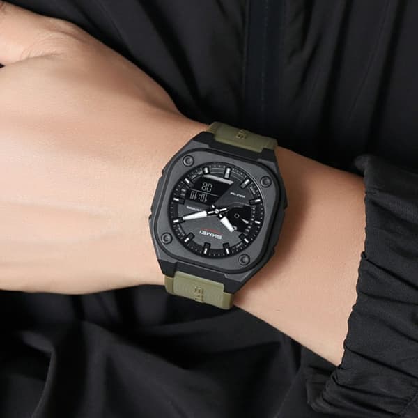 SKMEI Digital Elektronisk Armbåndsur 50M Vanntett - Army Green