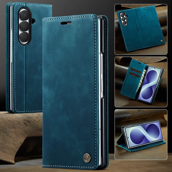 CASEME Telefonplånboksfodral med stöd till Samsung Galaxy Z Fold8 Ultra Blå