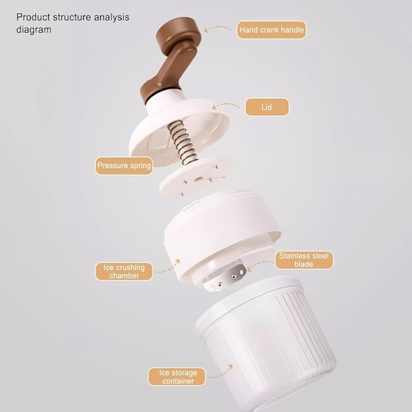 Shaved Ice ismaskine Ice Crusher med 2 isterningbakker White