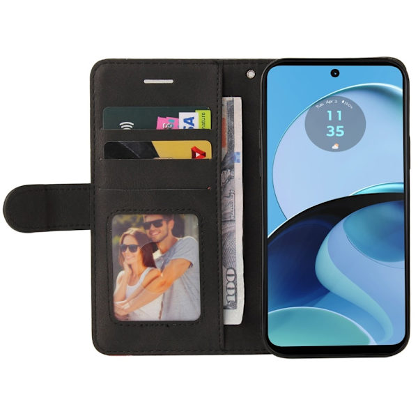 Til Motorola Moto G14 KT-serie-1 dobbeltfarve Black