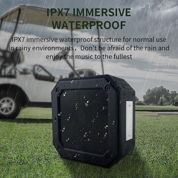 Magnetisk Bluetooth högtalare golfvagn Vattentät subwoofer mikrofon Svart