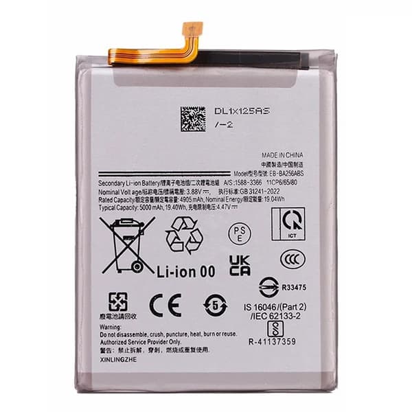 Samsung Galaxy A55 5G:n akku 3.88V 4905mAh Li-polymeeri EB-BA256ABS Black