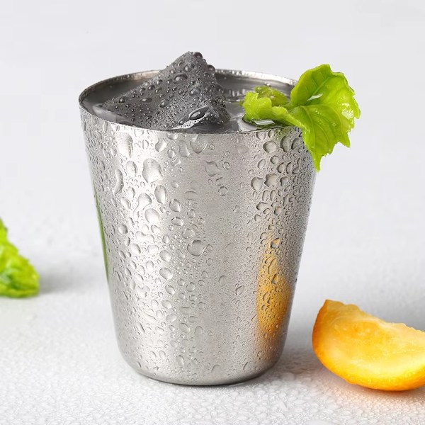 Rustfrit stål Shot Glas Snaps Glassæt 4 STK med etui til camping/picnic Silver