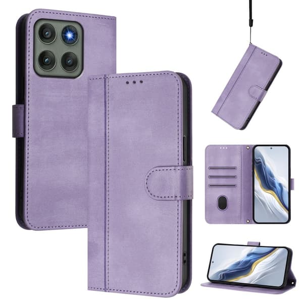 Til Motorola Edge 60 Pro 5G Etui Pung Stand Retrostruktur Purple