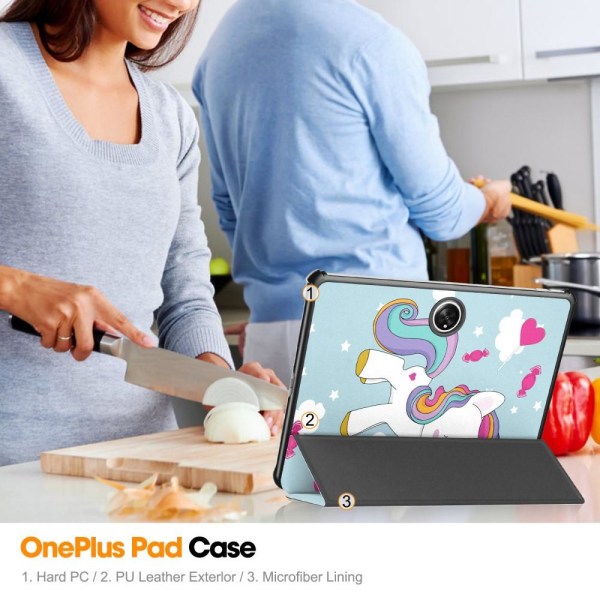 OnePlus Pad Trifold Stand -tabletin suojakotelo - hevonen Multicolor
