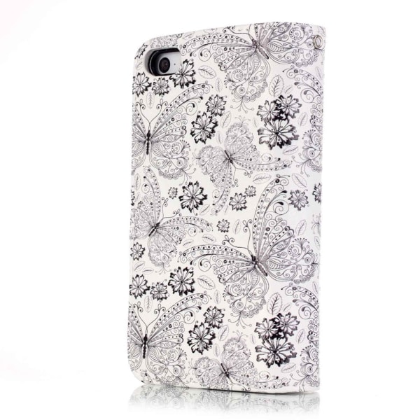 iPhone 5c Case 9 korttipaikat kukkia ja perhosia