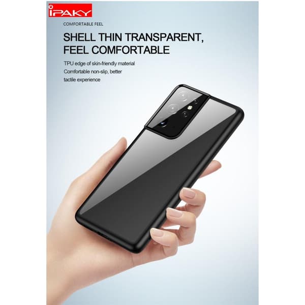 IPAKY Samsung Galaxy S21 TPU Hybrid Deksel - Svart Black