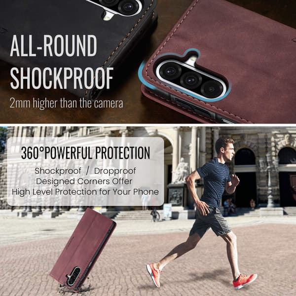 Til Samsung Galaxy A37 5G CASEME Pungetui rød