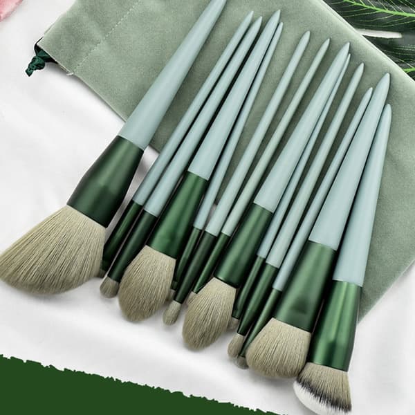 13 st Makeup Brush Set Kosmetiska borstar Soft Fiber Foundation Kontur - Rosa Rosa