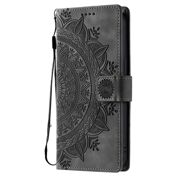 För Samsung Galaxy A26 plånboksfodral Fodral Skal Mandala blommönster grå