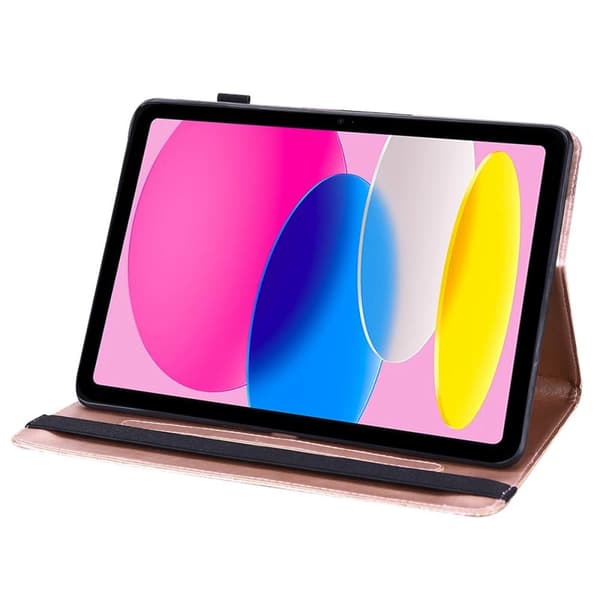 Tablettdeksel med blomstertrykk for iPad 10.9 (2022) - Roségull Pink gold