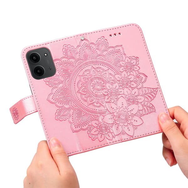 För Xiaomi Redmi 15C Stativfodral Mandala Plånboksfodral Rosa