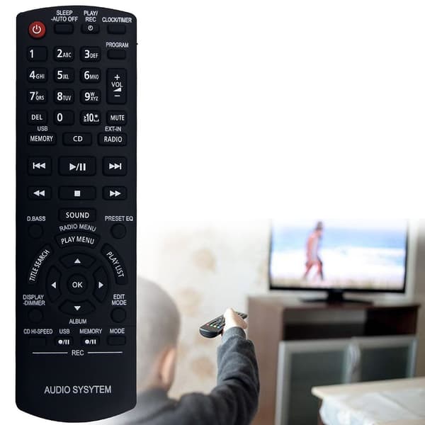 Fjärrkontroll Ersättning för N2QAYB000637 För Panasonic Audio Player Svart