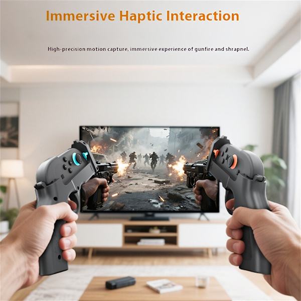 2 stk. kompatible med Nintendo Switch 2 venstre og højre Joy-Con controller pistolgreb Black