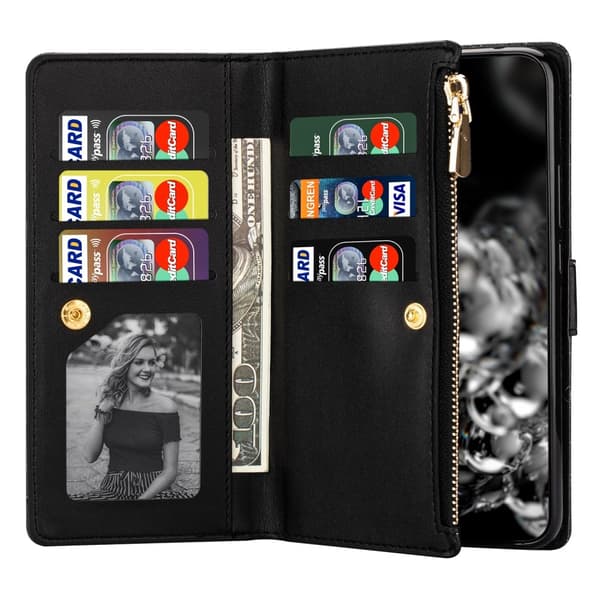 For Samsung Galaxy A26 5G Etui Stjernehimmel Gravert Lommebokdeksel Black