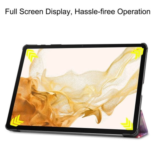 Kolmen taittotelineen älykotelo Samsung Galaxy Tab S10+ (S10 Plus) -puhelimelle Multicolor