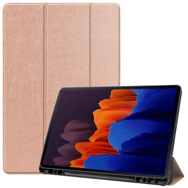 Trifoldet stativ Smart taske til Samsung Galaxy Tab S7 Plus / S8 Plus Gold