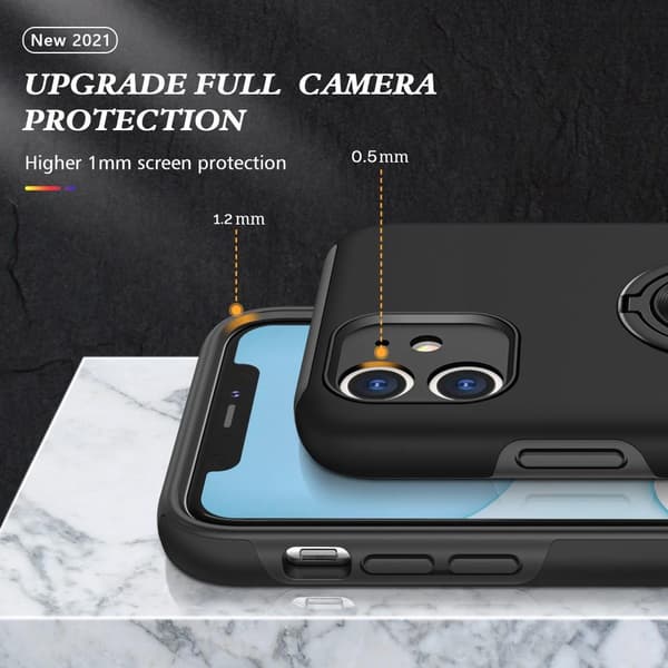 iPhone 11 sormirengas tukijalustan hybridikotelo Black