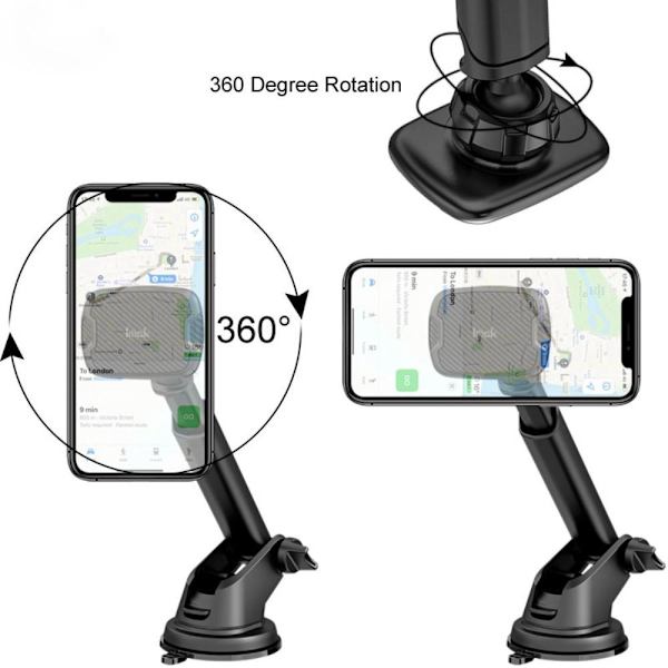 IMAK Teleskops Magnetisk Sugkopp mobillhållare Svart