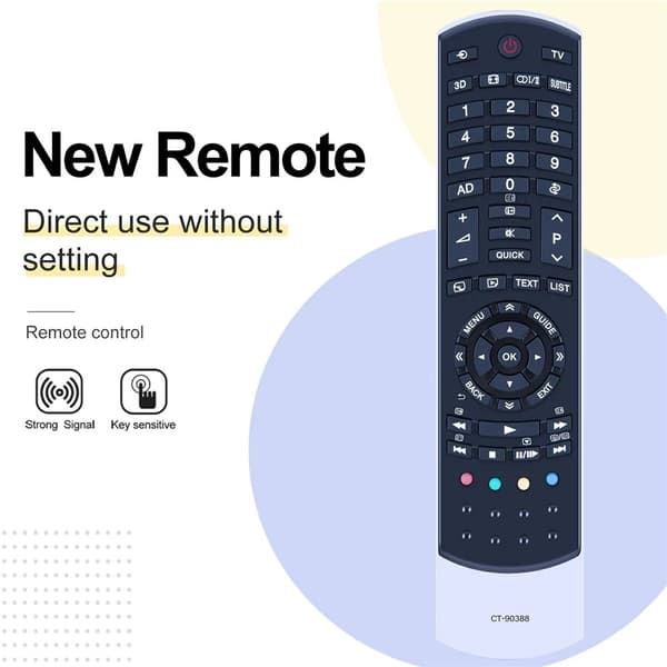 Fjernkontrollerstatning for CT-90388 For Toshiba TV Black