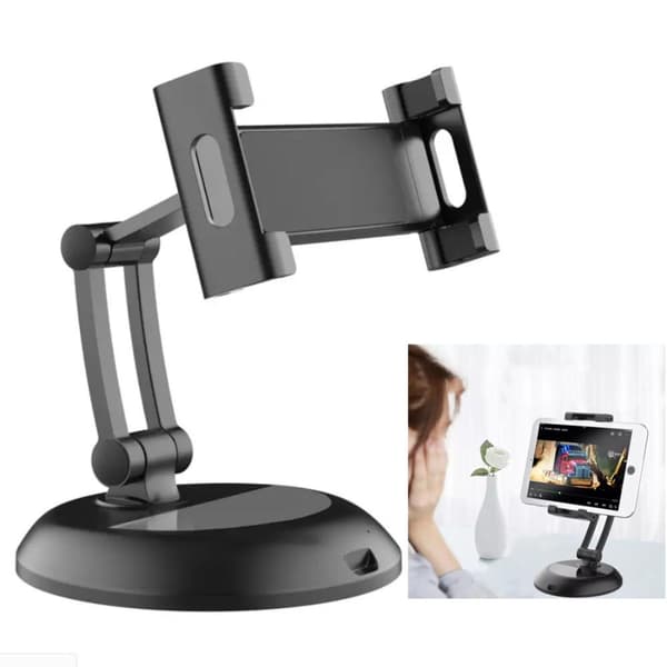 Holder til tablet for eksempel iPad og Samsung 13 - 33 cm 5 - 13 tommer Black