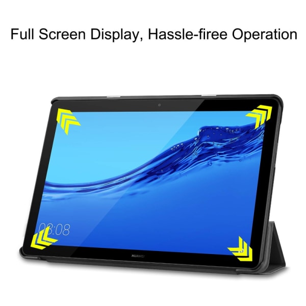 Kolminkertainen kotelo jalustalla Huawei MediaPad T5 10: lle - musta Black