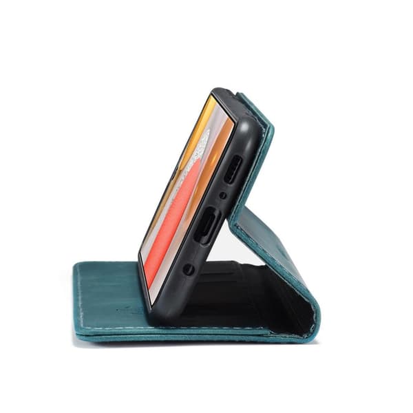 CASEME Retro lompakkokotelo Samsung Galaxy S21 Ultra Siniselle Blue