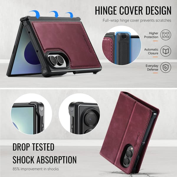 CASEME Magnetisk telefonpungcover til Samsung Galaxy Z Fold8 Red