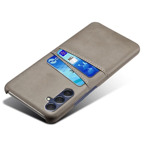 Til Samsung Galaxy A15 KSQ PU - læderbelagt skal hårdt etui Grey