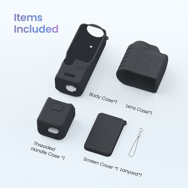Etui til DJI Osmo Pocket 4 beskyttelsesetui full kroppsbeskyttelse støtsikkert silikonetui Black