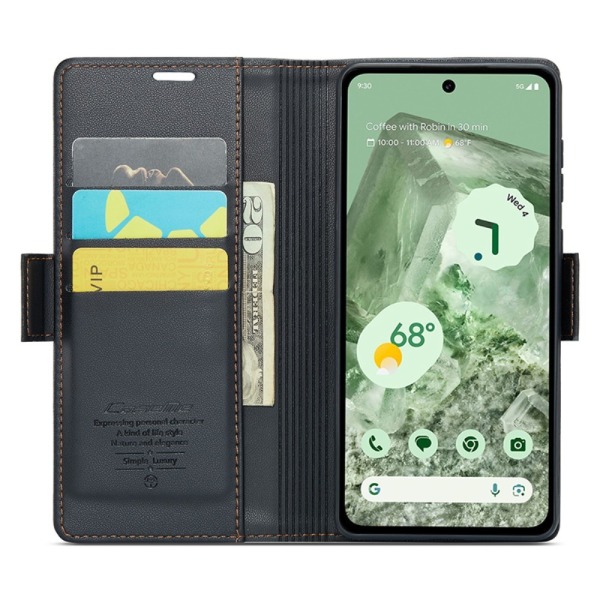 CASEME Retro Lompakkokotelo Pixel 8a Black
