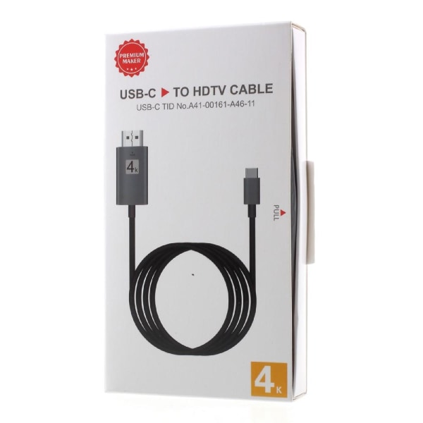 USB-C till HDMI Kabel Adapter 4K High Speed Adapter - Svart Svart