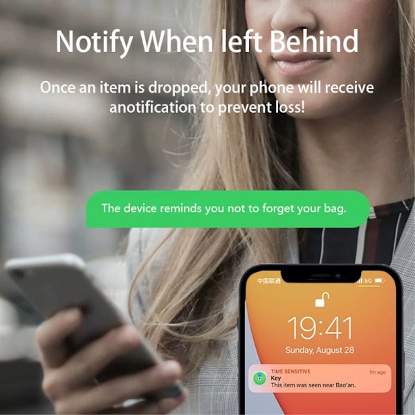 Nyckel Nycklar Väska Bagage sökare Smart Tracking Locator IOS Svart