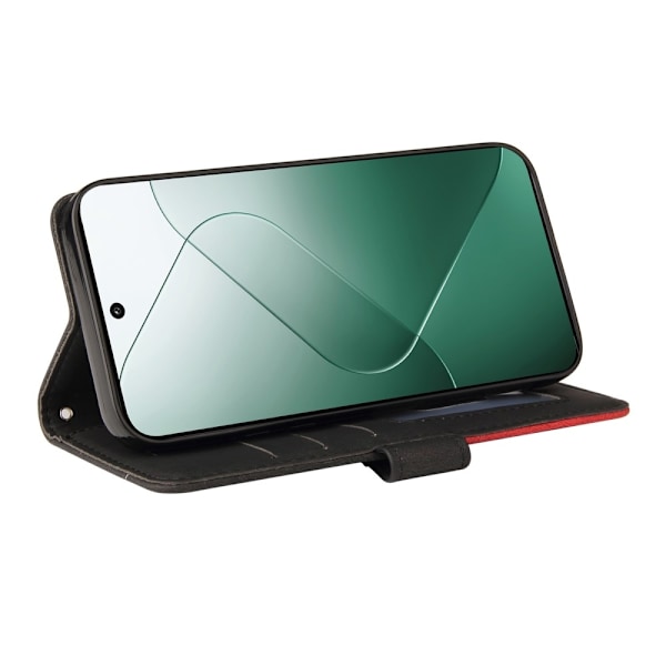 Til Xiaomi 14 KT-serie-1 dobbeltfarve tegnebog Black