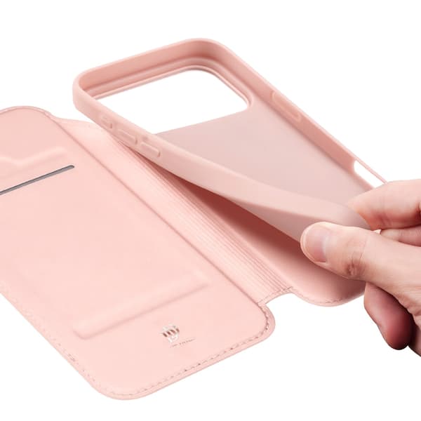 DUX DUCIS Puhelinkotelo jalustalla iPhone 18 Pro / 17 Pro puhelimelle Pink
