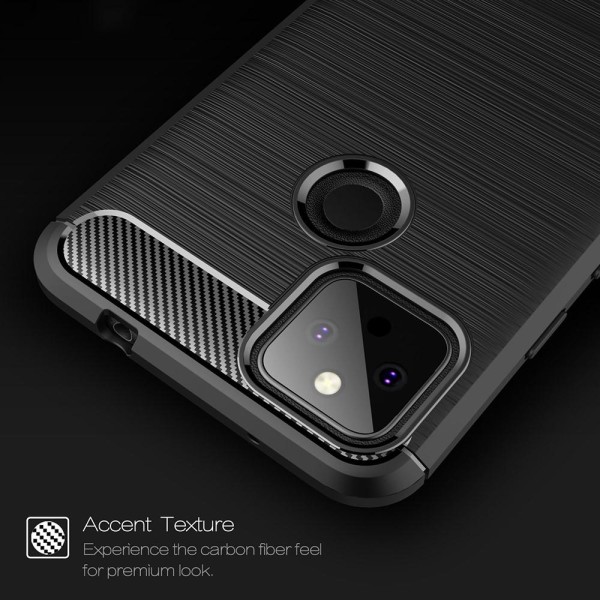 Carbon Fiber Texture TPU Cover til Google Pixel 5a Black