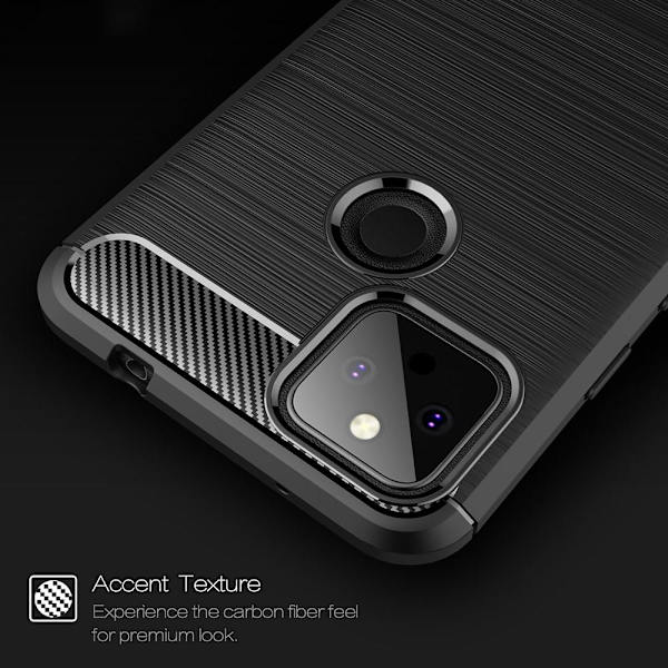TPU-deksel med karbonfibertekstur for Google Pixel 5a Black