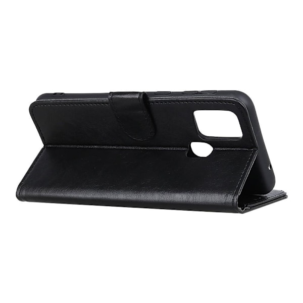 Crazy Horse Pung Standetui til Samsung Galaxy A21s - Sort Black